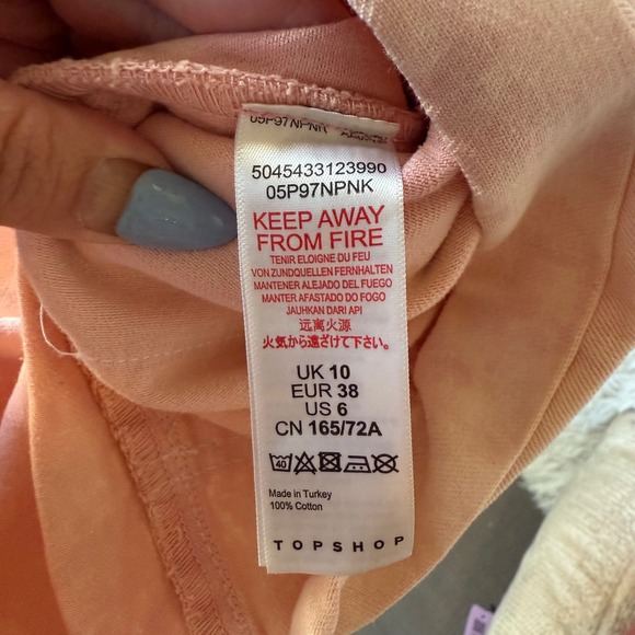 Topshop Pink Denim Romper Jumpsuit Utility Pockets Short Sleeve Size US 6‎ - Picture 6 of 9